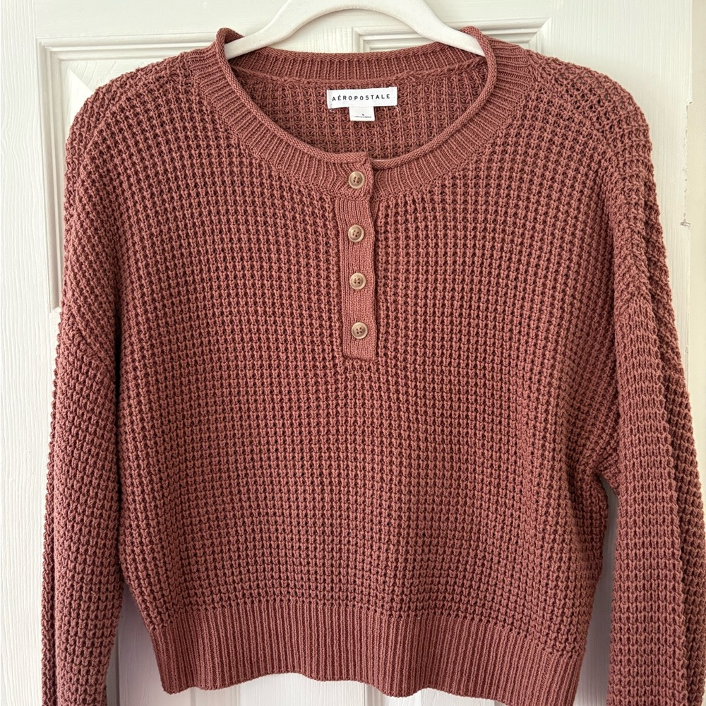 Aeropostale Pink Crew Neck Sweater with Cozy Knit